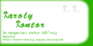 karoly kontor business card